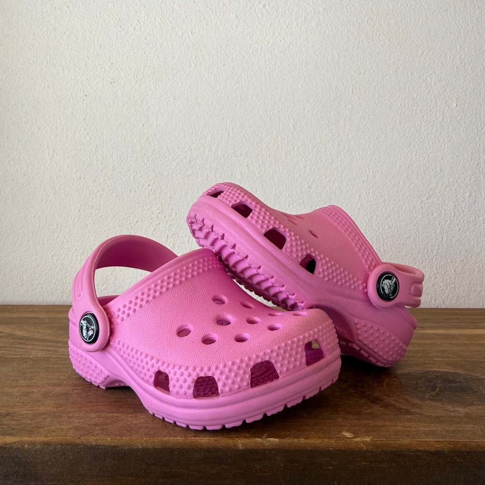 Crocs Classic Clog Toddler Size 2 3 Pink Slip On Shoes Water Friendly